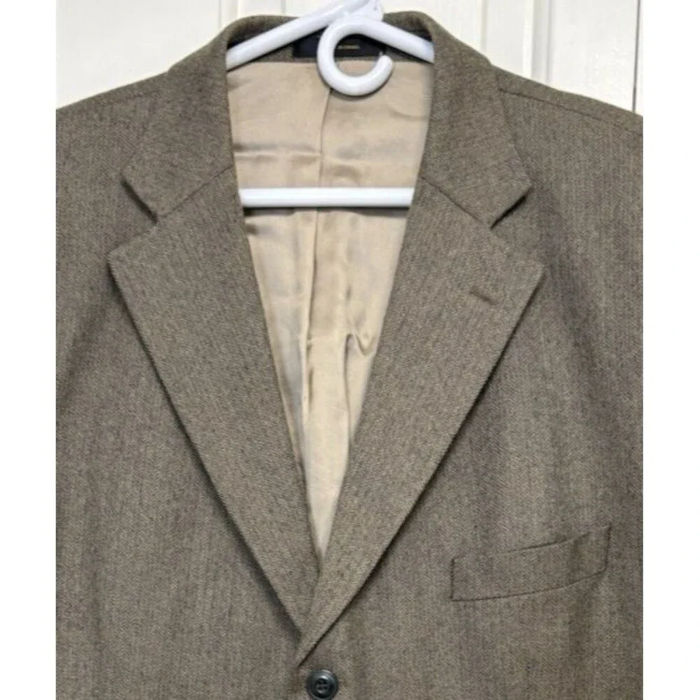 Vintage Fenzia Men's 46 Medium Blazer Brown 100% Wool  Sport Coat Made in Israel